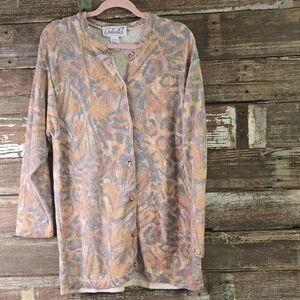 Gabrielle T (Made In Italy) Multicolor Patterned Cardigan, Ladies Size L